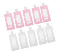 jojofuny Lot de 20 Pochettes de Voyage Étanches 90ml, Sachets Souples pour Shampoing et Lotion, Fond Plat, Couleurs Rose et Blanc, pour Voyage et Usage Extérieur