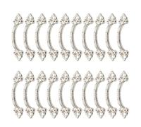 jojofuny Lot de 20 Set de Poignées Décoratives Miniatures Argentées 47x14 Mm en Métal Résistant pour Tiroirs, Boîtes et Meubles, Poignées Délicates et Ornements Pratiques pour Décoration