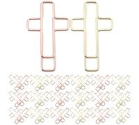 jojofuny Lot de 20 Trombones de Bureau de Croix en Métal Robustes, Finition Rose Doré et Or, Clips Multi-usages pour Documents et Marque-pages, Fournitures de Bureau et Scolaires Pratiques