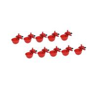 jojofuny Lot de 22 Abreuvoirs Automatiques pour Volailles Distributeur d'eau Réglable Bol en Plastique Rouge Vis et Écrou Noirs Surface Lisse et Résistante pour Poulets Pigeons et