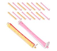 jojofuny Lot de 24 Bigoudis Permanents Bicolores en Plastique Bigoudis à Bâtonnets sans Chaleur pour Cheveux Courts et Longs Outil Coiffure Polyvalent pour Salon et Usage Maison