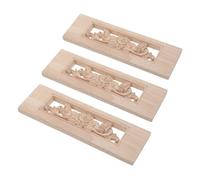 jojofuny Lot de 3 Appliques en Bois Massif Sculpté, Motif Rose Non Peint, 6x18 Cm, Décorations Murales et Meubles D'angle pour Armoires, Portes et Bricolage Artistique, Décoration