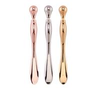jojofuny Lot de 3 Bâtonnets Applicateurs Métalliques pour Crème Contour des Yeux Cuillères Miniatures en Métal Doré Argenté et Rose Outil de Soin pour Massage Facial des Poches et