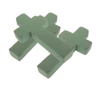 jojofuny Lot de 3 Blocs de Mousse Verte Haute Densité de Croix Base en Mousse Absorbant L'eau Non Friable pour Arrangements Funéraires, Décoration Cimetières et Compositions