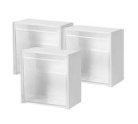 jojofuny Lot de 3 Boîtes de Rangement Murales pour Cotons-Tiges et Rouges à Lèvres Blanc Fixation Murale Organisateur de Salle de Bain Compact Matériau Robuste Rangement Maquillage