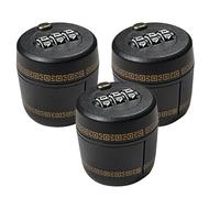 jojofuny Lot de 3 Bouchons de Sécurité Noirs pour Bouteilles de Vin Whisky et - Cadenas à Combinaison 3 Chiffres Réutilisable - Bouchon Verrouillable pour Cave Minibar et Restauration