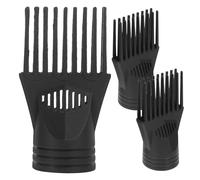 jojofuny Lot de 3 embouts peigne pour sèche-cheveux - Embout peigne en plastique pour coiffure - Concentrateur de rechange noir pour sèche-cheveux, accessoire de coiffage professionnel
