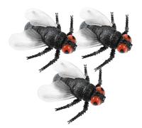 jojofuny Lot de 3 figurines de mouches réalistes, jouets d'insectes pour enfants pour l'éducation précoce, mouches en plastique pour l'science naturelle et les aventures en plein air, modèle
