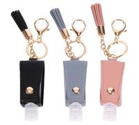 jojofuny Lot de 3 Flacons de Voyage Vides 30 Ml Porte-Clés Petit Flacon de Lotion Rechargeable en Plastique Couleurs Noir Bleu Clair et Rose pour Savonnette Liquide Shampoing et