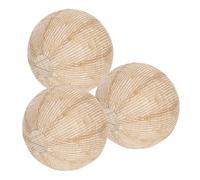 jojofuny Lot de 3 Lanternes Suspendues en Toile de Jute Beige, Abat-jour Rond en Lin, Décoration Bohème pour Mariage et Fête, Lampe de Salon et Chambre, Ornement Réutilisable et Pliable