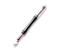jojofuny Lot de 3 Pinceaux à Maquillage Professionnel Double Usage pour Yeux et Sourcils Manche Lisse Fibres Solide avec Housse de Protection Outil Maquillage Portable Précis et Naturel
