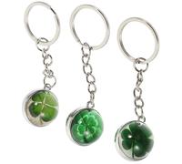 jojofuny Lot de 3 Porte-Clés Lumineux de Trèfle à Quatre Feuilles Pendentifs Décoratifs pour Paquet Matériaux Solide Couleurs Naturelles Présent Saint-Patrick