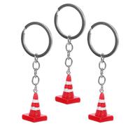jojofuny Lot de 3 Porte-clés Mini Cônes de Signalisation - Porte-clés Fantaisie Mignon en Forme de Cône de Chantier pour , à Dos, à Main, Voiture