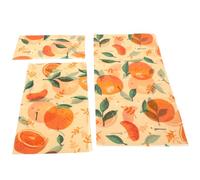 jojofuny Lot de 3 Tissus de Conservation en Coton Biologique la Cire d'abeille Orange, Réutilisables et Écologiques pour Emballage Alimentaire, Protection Fruits, Légumes et Fromages