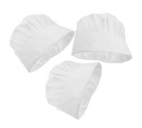 jojofuny Lot de 3 Toques de Chef Blanches en Tissu Aéré Élastique Unisexes - Chapeaux Cuisine Respirants et Lavables pour Restaurant, Service Alimentaire et Cosplay Professionnel