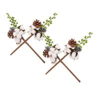 jojofuny Lot de 4 Branches Décoratives de Fleur de Coton Naturelle Séchée Verte Tiges Solides pour Compositions de Fleurs Décorations Végétales pour Mariage Fêtes et Intérieur Style