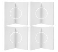 jojofuny Lot de 4 Caches D’Angle Décoratifs Blancs pour Murs en Bois Plaques de Finition Auto-Adhésives pour Recouvrement de Tuyaux Rosaces pour Prises Électriques Protection D’Angle
