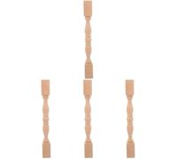 jojofuny Lot de 4 colonnes de table en bois sculpté - 9,5 x 3,3 x 0,8 pouces - Poteaux de meubles romains non peints - Pour accessoires de meubles et décoration intérieure