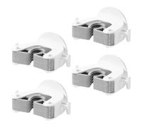 jojofuny Lot de 4 Crochets Support Mural pour Balai sans Perçage, Fixation Adhésive Antidérapante Gris, Porte-serpillière Pratique Cuisine et Salle de Bain, Organiseur de Balais Compact