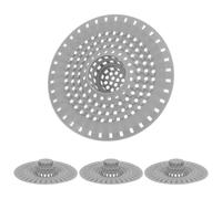 jojofuny Lot de 4 filtres anti-cheveux pour siphon de sol de salle de bain - Bouchon en silicone pour lavabo de douche - Solution anti-obstruction ronde et pliable