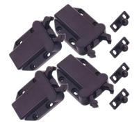 jojofuny Lot de 4 Loquets à Ressort Marron pour Porte D’armoire Auto-verrouillants, Serrure Invisible sans Bruit, Fixation Flexible, pour Tiroirs et Placards, Sécurité Portes Placard,