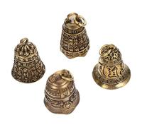 jojofuny Lot de 4 Pendentifs Cloche en Laiton Rétro Décoration Suspendue Unique Accessoires Légers pour Paquet à Dos et Valise Breloques Vintage 4Pcs pour Porte-Clés