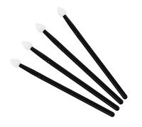 jojofuny Lot de 4 Pinceaux à Paupières en Mousse Douce Blanc Noir Applicateurs Cosmétiques Compacts en Aluminium et Silicone pour Maquillage Uniforme Kit Polyvalent Voyage et Usage