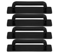 jojofuny Lot de 4 Poignées Autocollantes Noires Grandes en Plastique ABS Poignées de Meuble Adhésives sans Perçage Adaptées pour Portes Tiroirs et Placards Installation Facile Trace