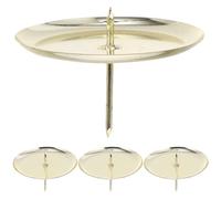 jojofuny Lot de 4 Porte-Bougies Chauffe-Plat en Métal Doré 6 CM Supports Ronds pour Bougies Pilier Bougeoirs Décoratifs pour Chambre et Table Ornements pour Noël et Décoration