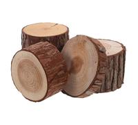 jojofuny Lot de 4 Souches en Bois Naturel pour Hamster Diamètre 8 CM Rondelles D’Écorce Écologiques pour Habitat et Jeux Plateforme Miniature pour Petits Animaux Décoration Rustique et