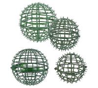 jojofuny Lot de 4 Supports Décoratifs pour Bouquets de Fleurs en Plastique Vert Cadres de Composition Sphériques de 10 CM à 25 CM Accessoires de Mariage et Porte-Fleurs pour Décoration