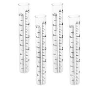 jojofuny Lot de 4 Tubes de Rechange en Verre Transparent pour Pluviomètre Extérieur Cylindre de Mesure de Pluie Résistant aux Intempéries Compatible Jardin et Pelouse Instrument Précis