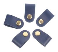 jojofuny Lot de 5 Attaches de Câble en Cuir Artificiel Bleu Foncé Organisateurs Réutilisables pour Écouteurs et Câbles USB Bandes de Fixation Flexibles pour Bureau et Maison Gestion