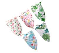 jojofuny Lot de 5 Bandanas Triangulaires pour Chiens, Écharpes pour Animaux de Compagnie en Tissu Doux, Motifs Tropicaux Colorés, Accessoires Textiles Résistants pour Habillage et