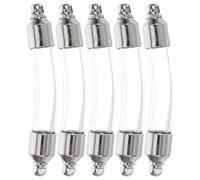 jojofuny Lot de 5 Pendentifs en Verre Transparent avec Couvercle à Vis pour Souhaits Fiole Décorative pour Bijoux Petite Bouteille à Remplir pour Décorations Artisanales