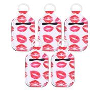 jojofuny Lot de 5 Set de Set de Manchons en Néoprène 30ml pour Bouteille d'alcool et Porte-clés Rouge, Attaches pour Paquet à Dos et Paquet de Sport
