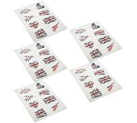 jojofuny Lot de 5 sets de Autocollants de Tatouages Temporaires Visage Motif Drapeau Royaume-Uni Accessoires de Football Décoratifs Autocollants Délicats et Pratiques pour Supporters