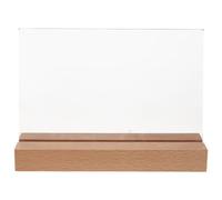 jojofuny Lot de 5 supports d'affichage en acrylique avec base en bois, support d'affiche double face pour menus de table, porte-dépliants en papier pour restaurants, bureaux, magasins, hôtels