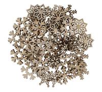 jojofuny Lot de 50 Pièces de Motifs en Bois pour Flocons de Neige de Noël, Décorations Artisanales pour Accessoires de Bricolage, Ornement Manuel pour Bricolage Artistique