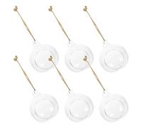 jojofuny Lot de 6 Bougeoirs Suspendus en Verre Sphérique 6 CM Vase Suspendu Écologique pour Plantes et Fleurs Support Transparent pour Micropaysage Intérieur et Extérieur
