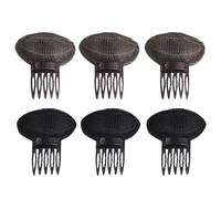 jojofuny Lot de 6 Clips de Montée en Puissance pour Cheveux, Inserts à Cheveux pour Volume, Base Bosselée, Accessoire Coiffure pour Effet Naturel, Couleur Noir et Café, Adapté