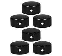 jojofuny Lot de 6 Embouts pour Rampe D'escalier en Acier Inoxydable 45 Mm, Finition Noire, Inserts pour Poteaux de Clôture, Couvercles D'extrémité de Tube, Accessoires Solide pour Mains
