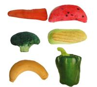 jojofuny Lot de 6 Jouets pour Chat de Légumes Artificiels Colorés Herbe à Chat, Couineurs, Stimulant la Curiosité et Adaptés au Jeu des Chatons