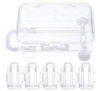 jojofuny Lot de 6 Mini-boîtes à Dragées de Valise, Transparentes, Petites Boîtes à Bonbons Blanches, Décorations de Fête pour Mariage et Événements, Boîtes de Rangement Compactes et