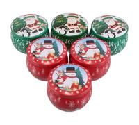 jojofuny Lot de 6 Petits Pots en Métal Réutilisables pour Bougies de Noël 125G avec Couvercle Hermétique Boîtes Rondes Rouges et Vertes pour Rangement de Friandises et Présents Festifs