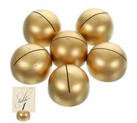 jojofuny Lot de 6 Porte-Cartes en Bois Base Dorée Support de Mémo et Porte-Photos pour Tables Marque-Place Mariage Décoration Événementielle Présentoir Multifonction pour Bureau et