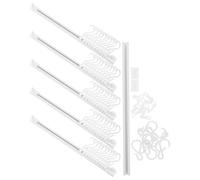 jojofuny Lot de 6 sets de Crochets Adhésifs sans Perçage pour Barre Coulissante Murale 30 CM Crochets Blancs Multifonctions Cuisine et Salle de Bain Support Réglable pour Ustensiles et