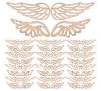 jojofuny Lot de 60 ailes d'ange en bois découpées - Formes en bois vierges pour décorations de sapin de Noël, décoration rustique de ferme - Décorations artisanales DIY pour mariage,