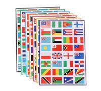 jojofuny Lot de 7 feuilles d'autocollants drapeau du monde - Drapeaux de pays imperméables pour scrapbooking et projets scolaires - Étiquettes en PVC multicolores pour ordinateurs portables