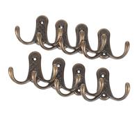 jojofuny Lot de 8 Crochets Muraux Doubles Vintage en Alliage de Zinc, Patères Robustes 57x77mm pour Vêtements, Manteaux et Serviettes, Crochet Mural Rustique Cuisine, Salle de Bain